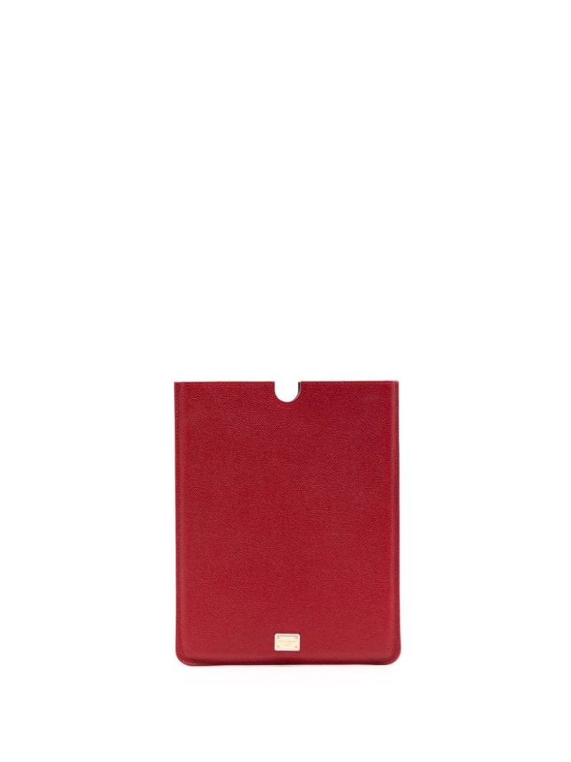 Dolce & Gabbana logo-plaque leather tablet case - Red von Dolce & Gabbana