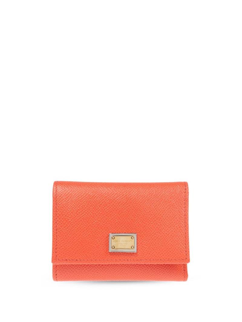 Dolce & Gabbana logo-plaque leather wallet - Orange von Dolce & Gabbana