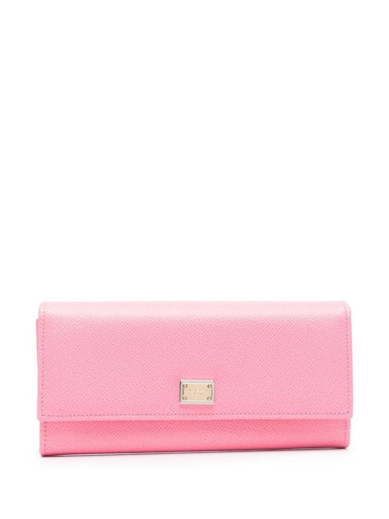 Dolce & Gabbana logo-plaque leather wallet - Pink von Dolce & Gabbana