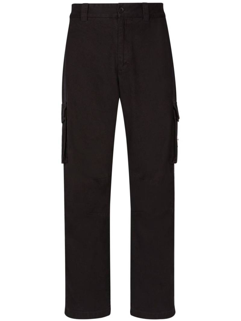 Dolce & Gabbana logo-plaque mid-rise cargo trousers - Blue von Dolce & Gabbana