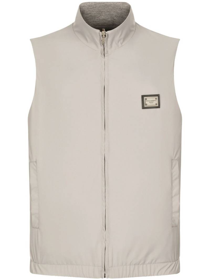 Dolce & Gabbana logo-plaque reversible gilet - Grey von Dolce & Gabbana