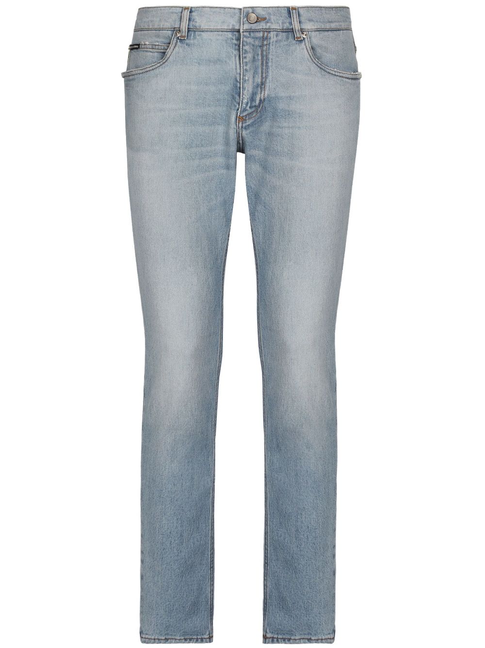 Dolce & Gabbana logo-plaque slim-cut jeans - Blue von Dolce & Gabbana