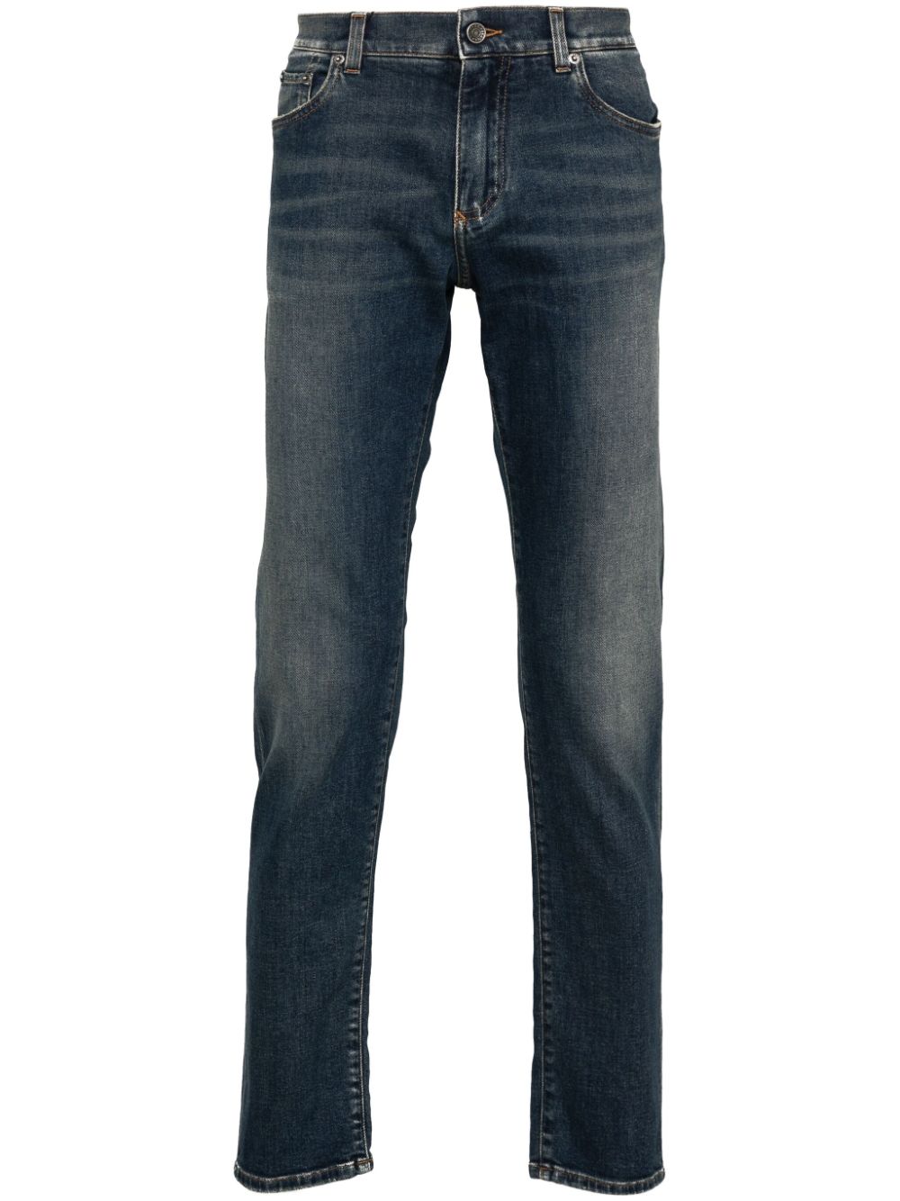 Dolce & Gabbana logo-plaque slim-fit jeans - Blue von Dolce & Gabbana