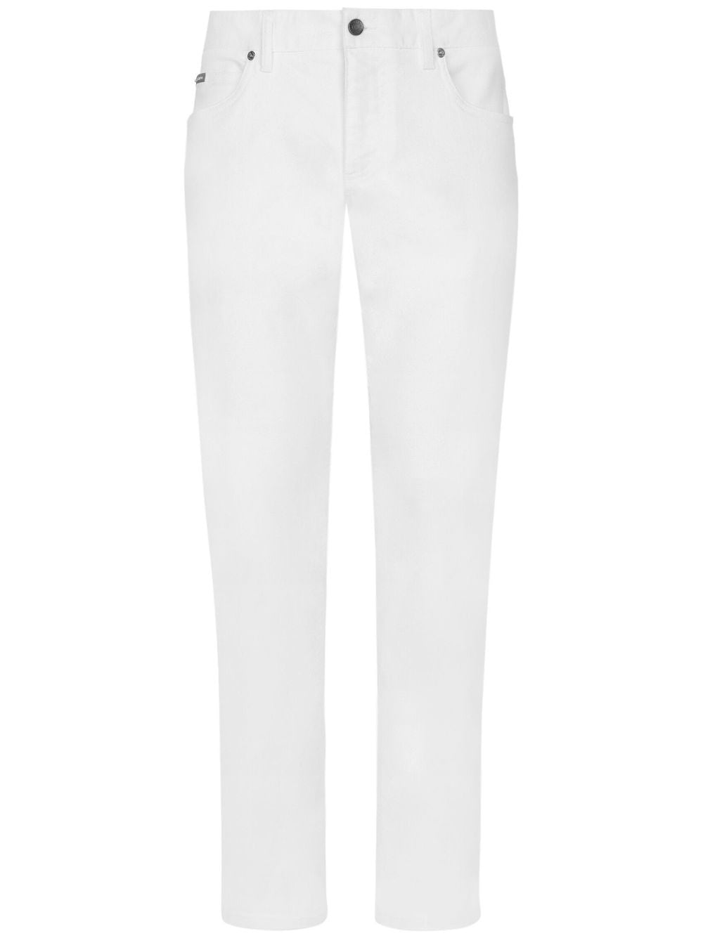 Dolce & Gabbana logo-plaque slim-fit jeans - White von Dolce & Gabbana