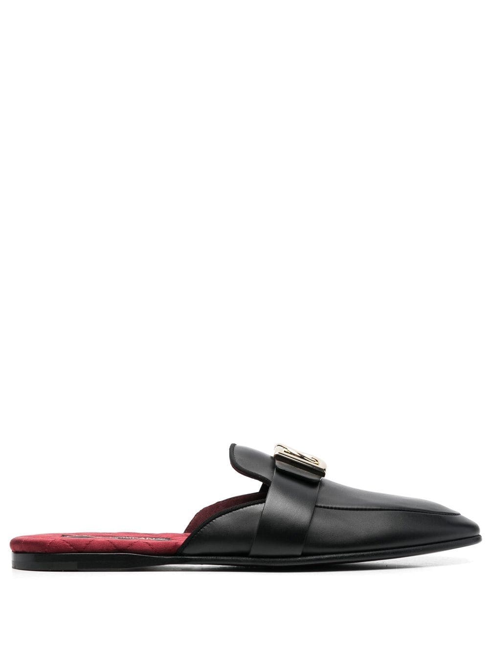 Dolce & Gabbana logo-plaque slip-on loafers - Black von Dolce & Gabbana