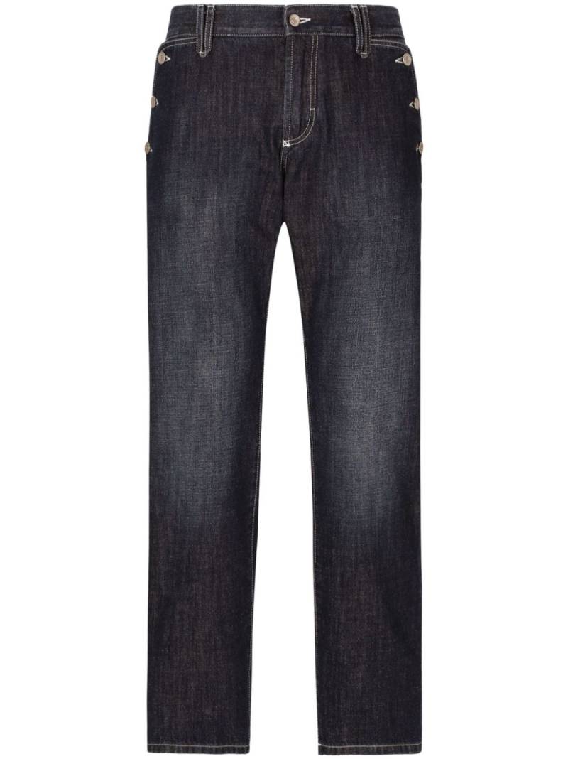 Dolce & Gabbana logo-plaque straight-leg jeans - Black von Dolce & Gabbana