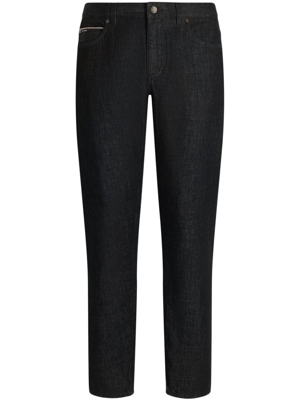 Dolce & Gabbana logo-plaque straight-leg jeans - Black von Dolce & Gabbana