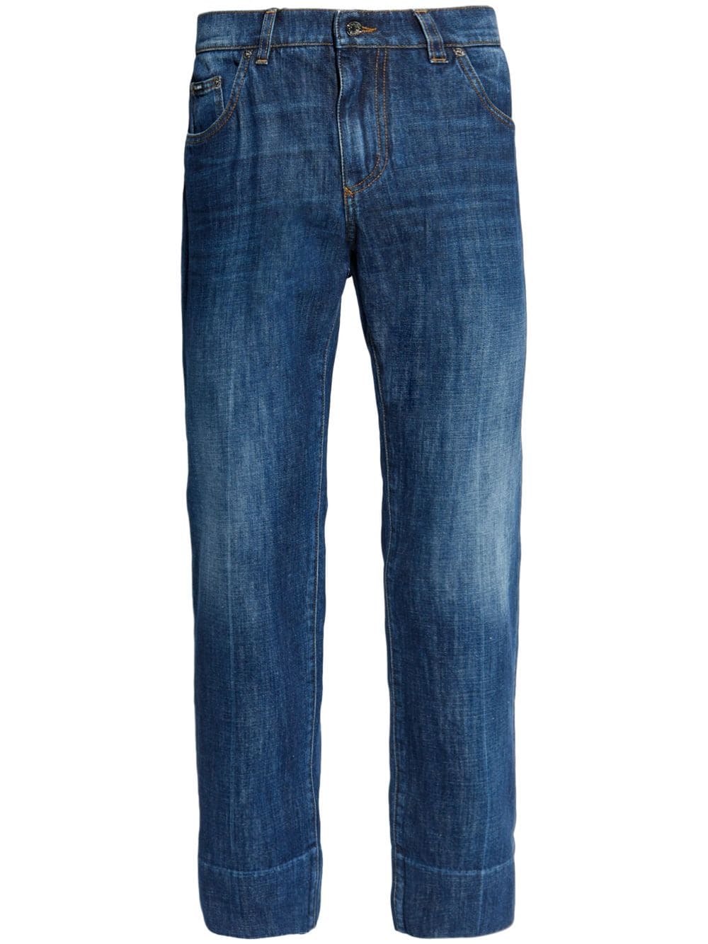 Dolce & Gabbana logo-plaque straight-leg jeans - Blue von Dolce & Gabbana