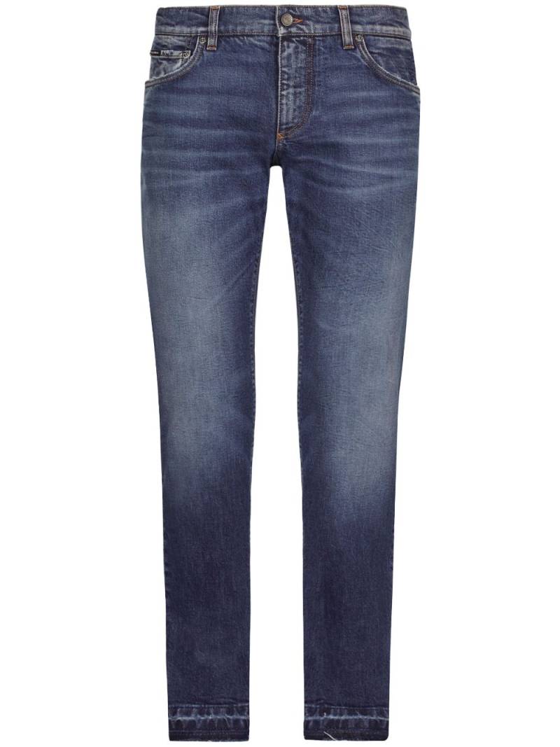 Dolce & Gabbana logo-plaque straight-leg jeans - Blue von Dolce & Gabbana