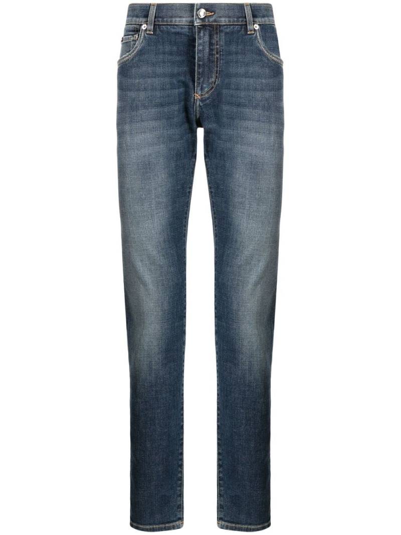 Dolce & Gabbana logo plaque straight-leg jeans - Blue von Dolce & Gabbana