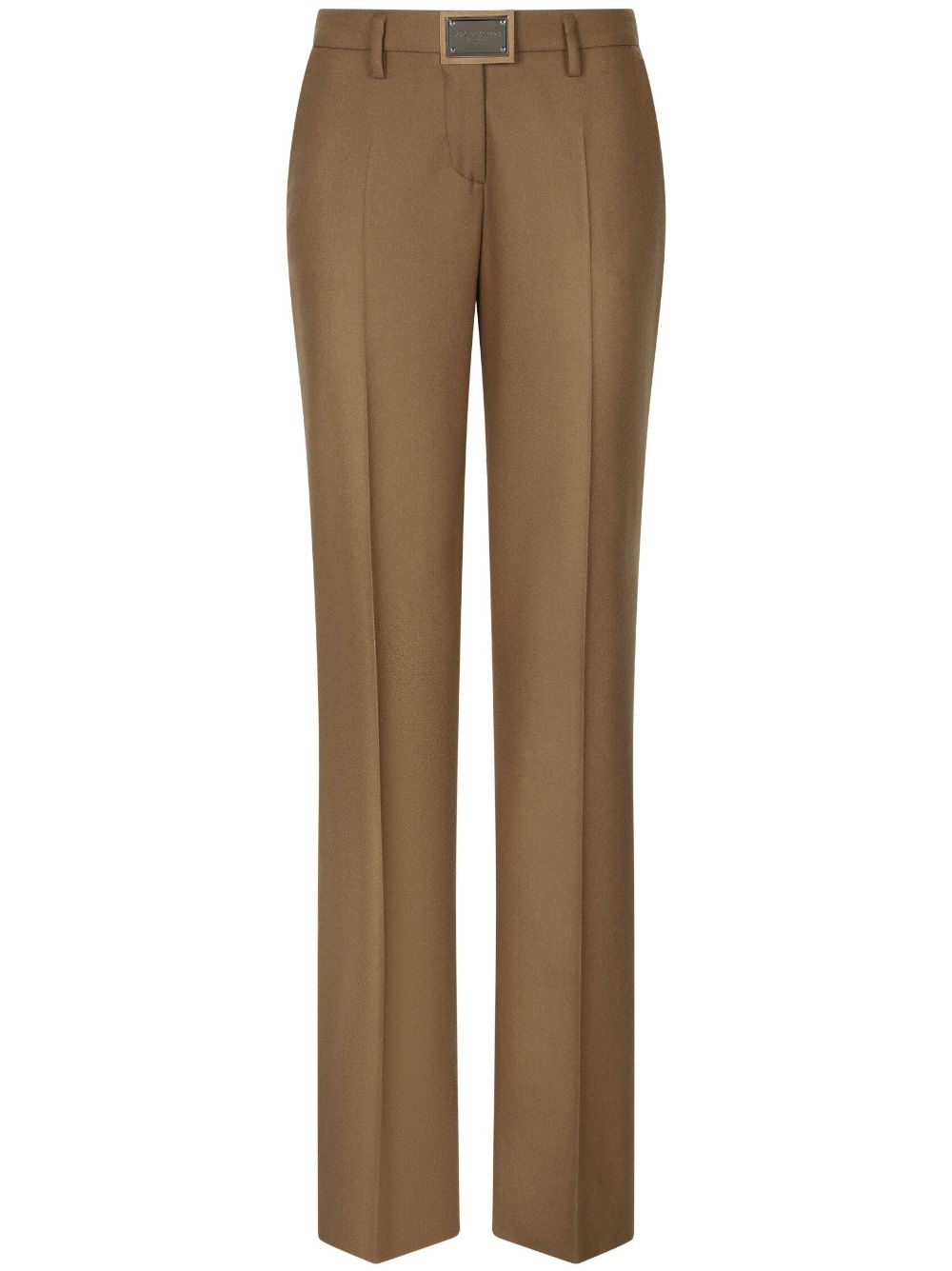 Dolce & Gabbana logo-plaque straight-leg trousers - Brown von Dolce & Gabbana