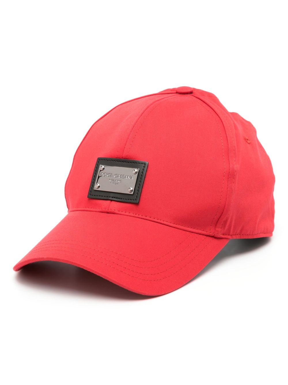 Dolce & Gabbana logo-plaque stretch-cotton hat - Red von Dolce & Gabbana