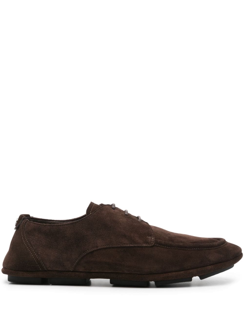 Dolce & Gabbana logo-plaque suede derby shoes - Brown von Dolce & Gabbana