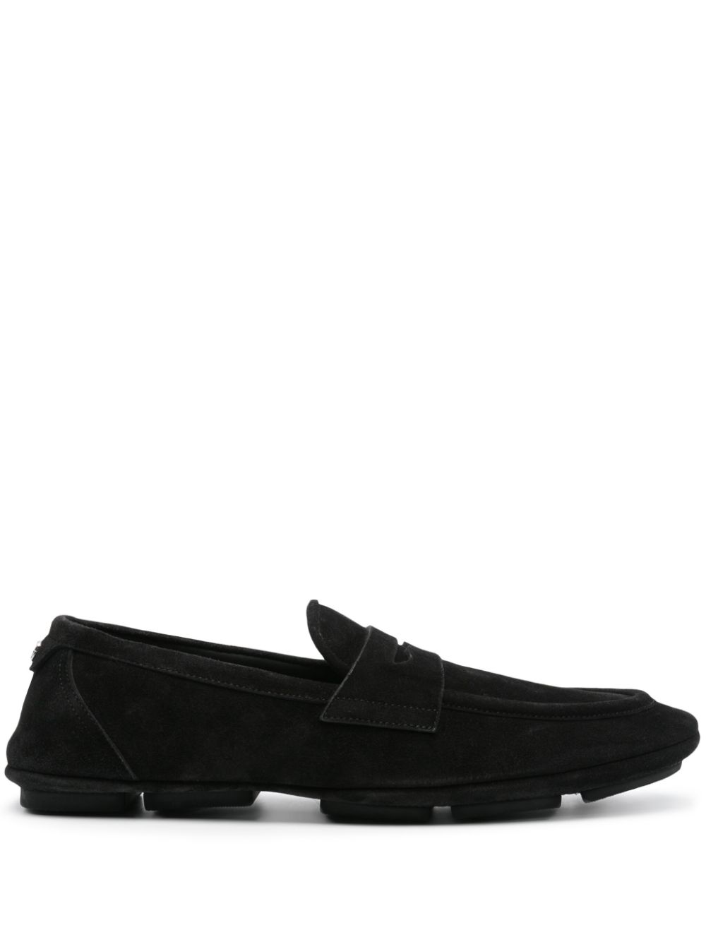 Dolce & Gabbana logo-plaque suede loafers - Black von Dolce & Gabbana