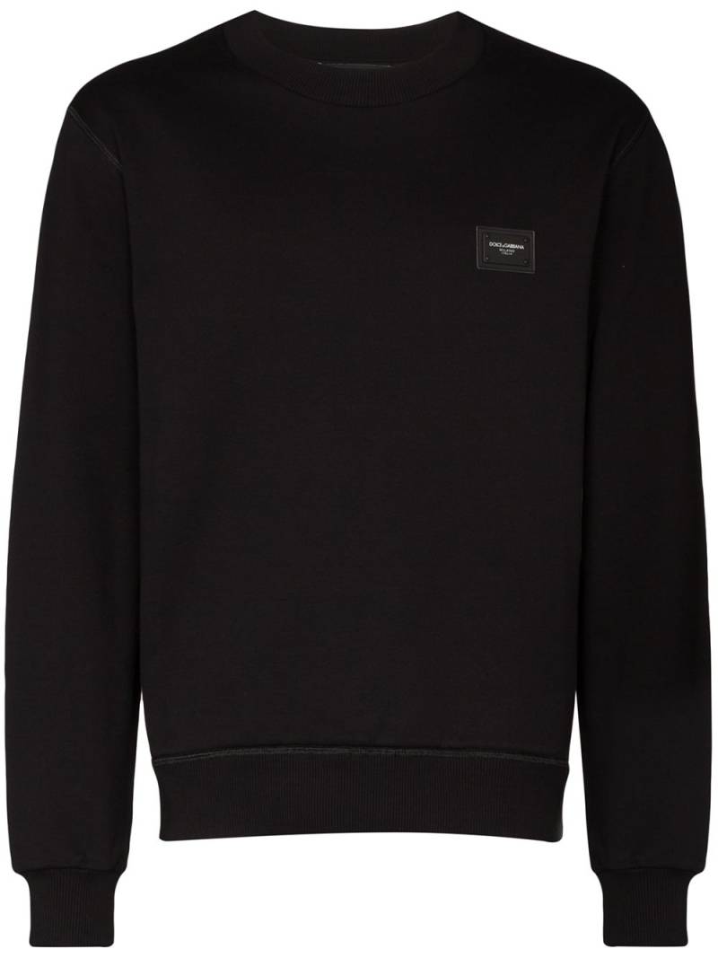 Dolce & Gabbana logo-tag cotton sweatshirt - Black von Dolce & Gabbana