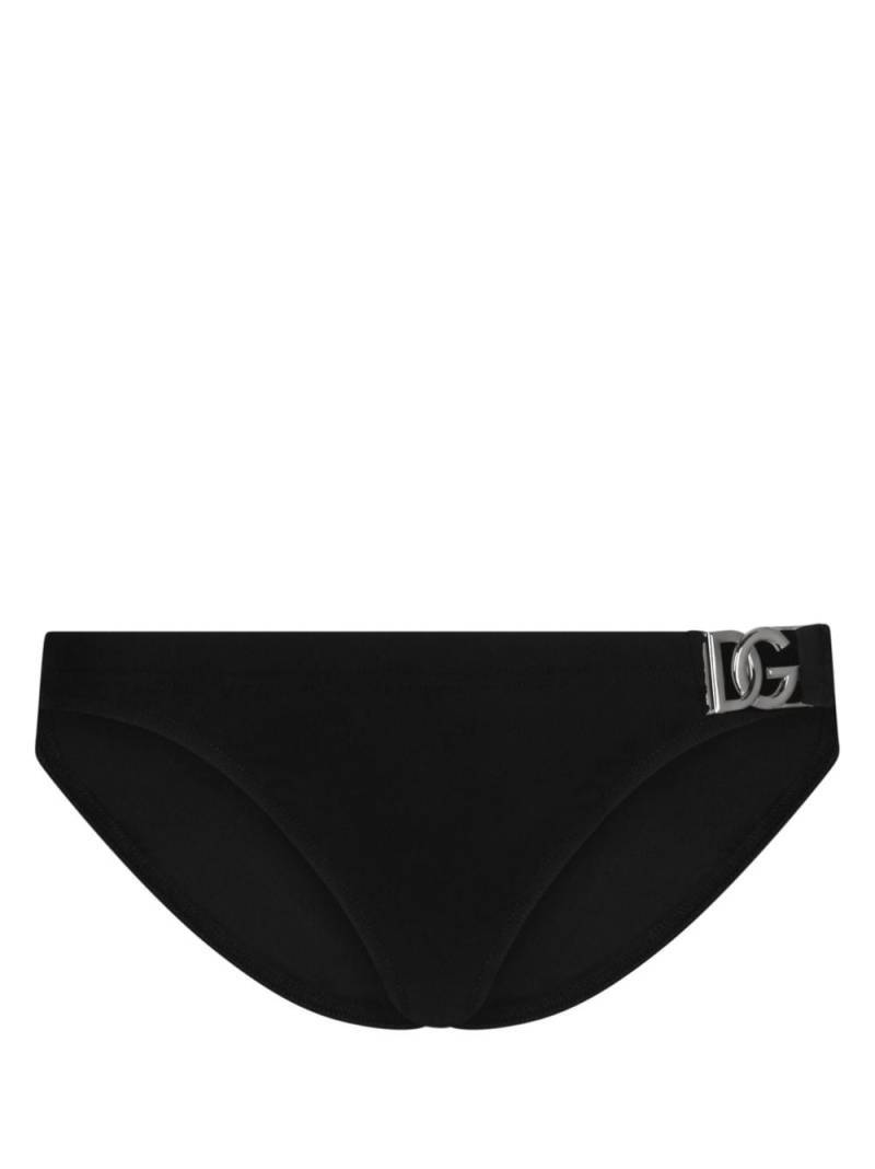 Dolce & Gabbana logo-plaque swim trunks - Black von Dolce & Gabbana