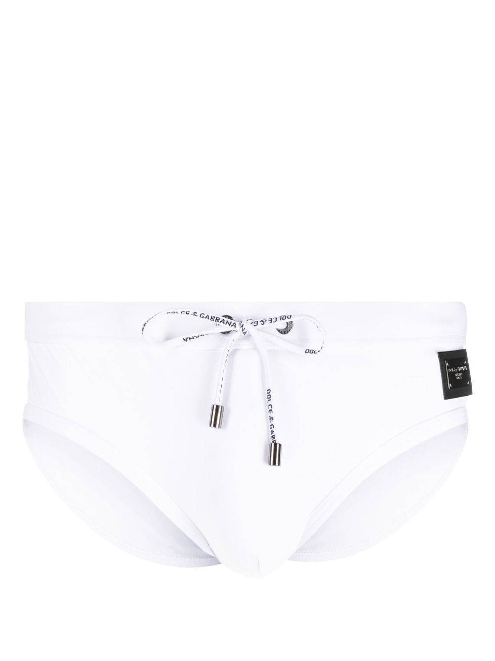 Dolce & Gabbana logo-plaque swim trunks - White von Dolce & Gabbana