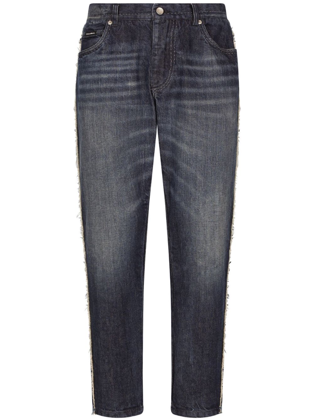 Dolce & Gabbana logo-plaque tapered jeans - Black von Dolce & Gabbana