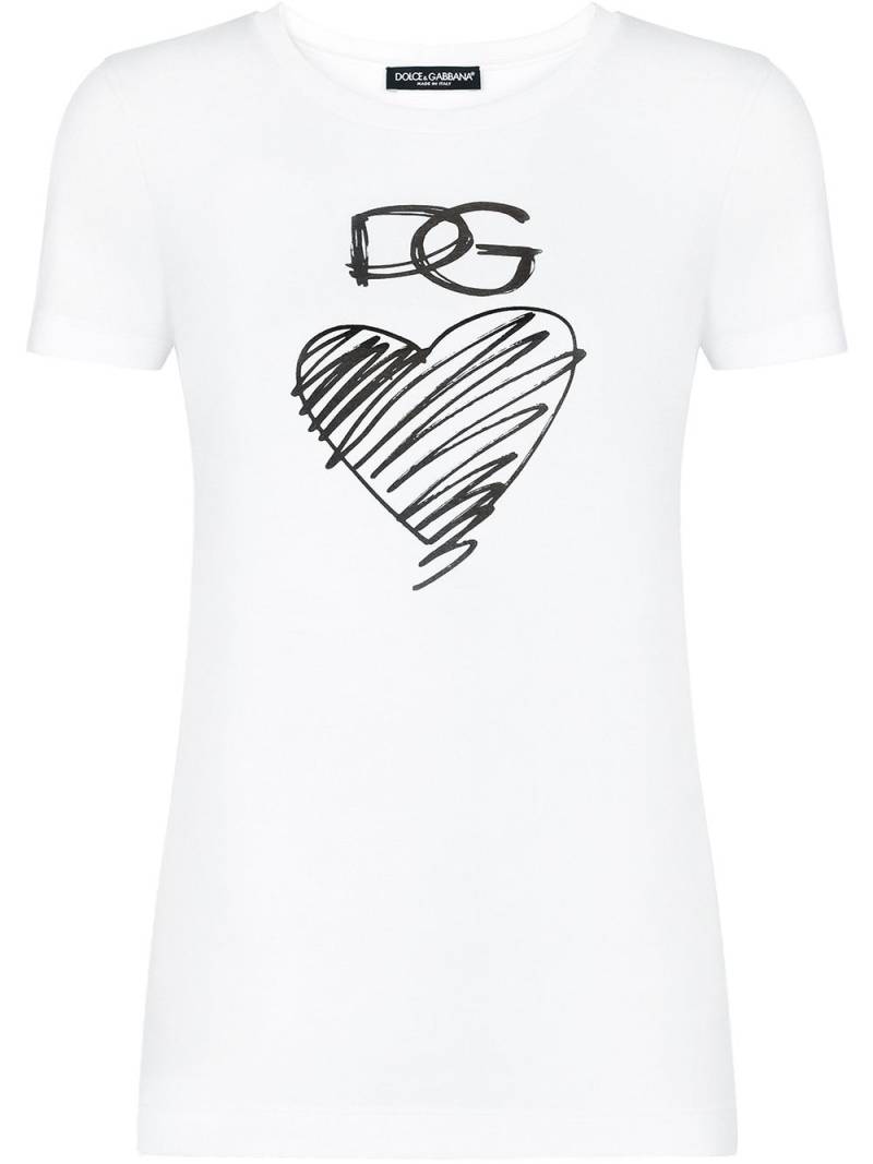 Dolce & Gabbana logo-print cotton T-shirt - White von Dolce & Gabbana