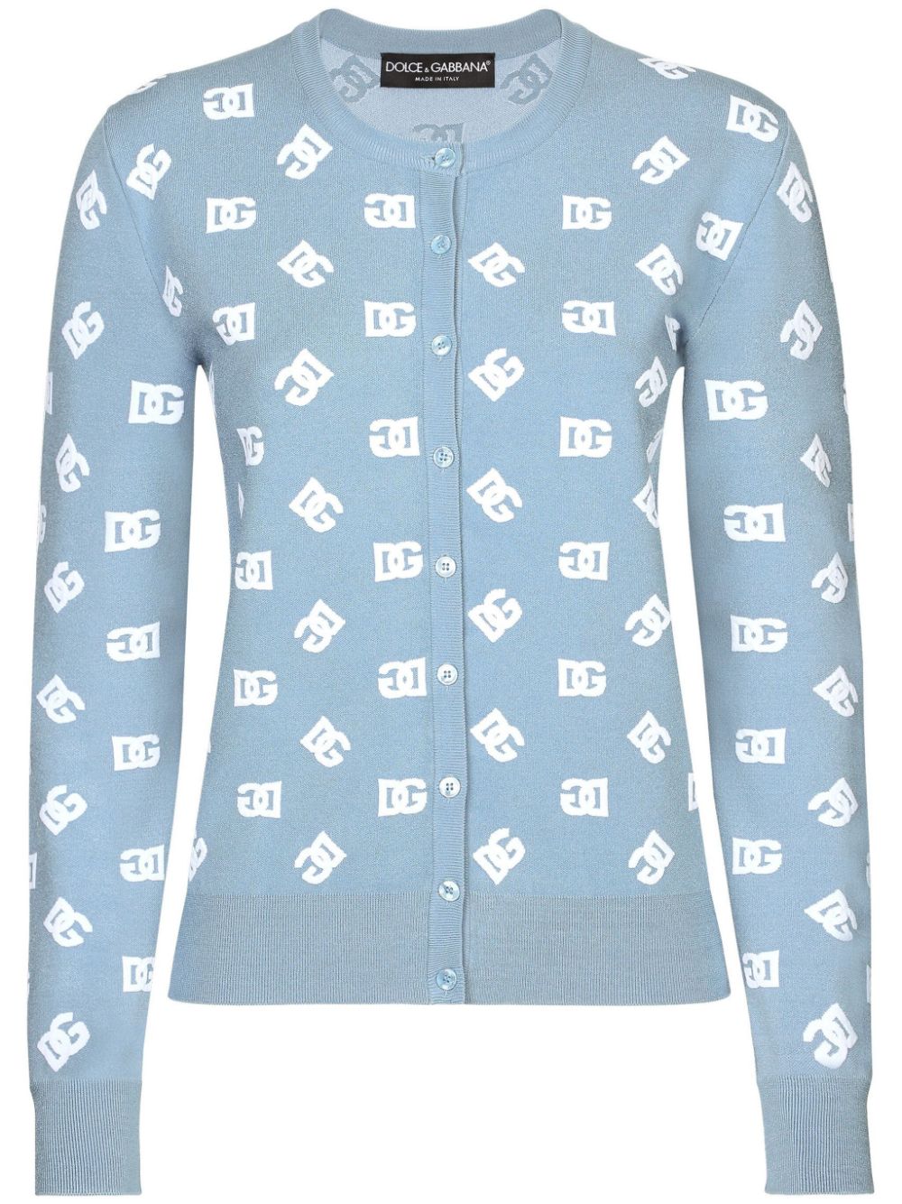 Dolce & Gabbana logo print cardigan - Blue von Dolce & Gabbana