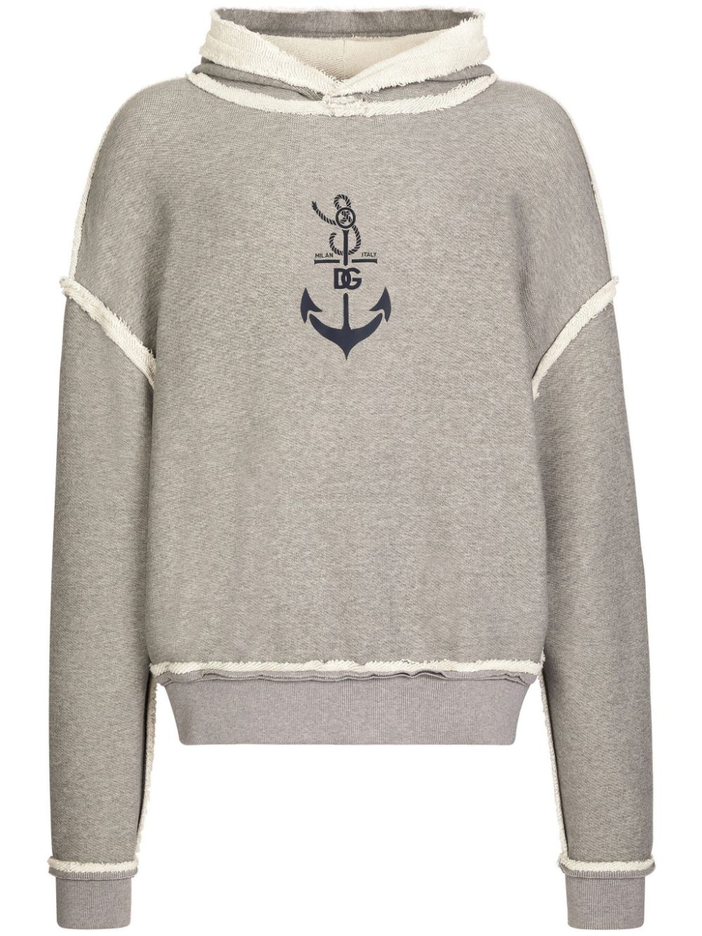 Dolce & Gabbana logo-print contrasting-trim hoodie - Grey von Dolce & Gabbana