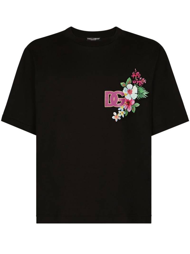 Dolce & Gabbana logo-print cotton T-shirt - Black von Dolce & Gabbana