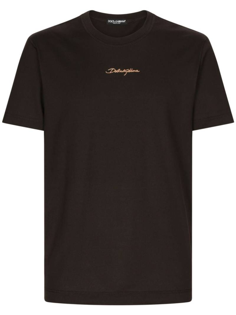 Dolce & Gabbana logo-print cotton T-shirt - Brown von Dolce & Gabbana