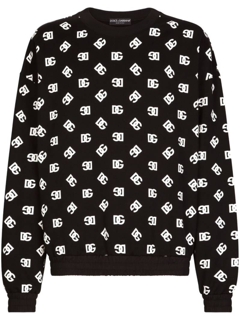 Dolce & Gabbana logo-print cotton-blend sweatshirt - Black von Dolce & Gabbana