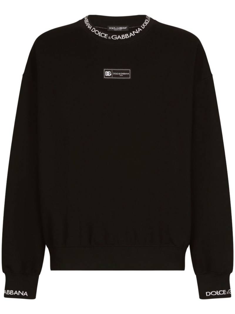 Dolce & Gabbana logo-print cotton-blend sweatshirt - Black von Dolce & Gabbana