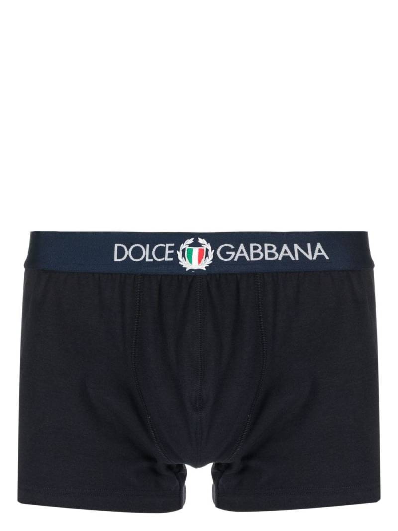 Dolce & Gabbana logo-print cotton boxers - Blue von Dolce & Gabbana