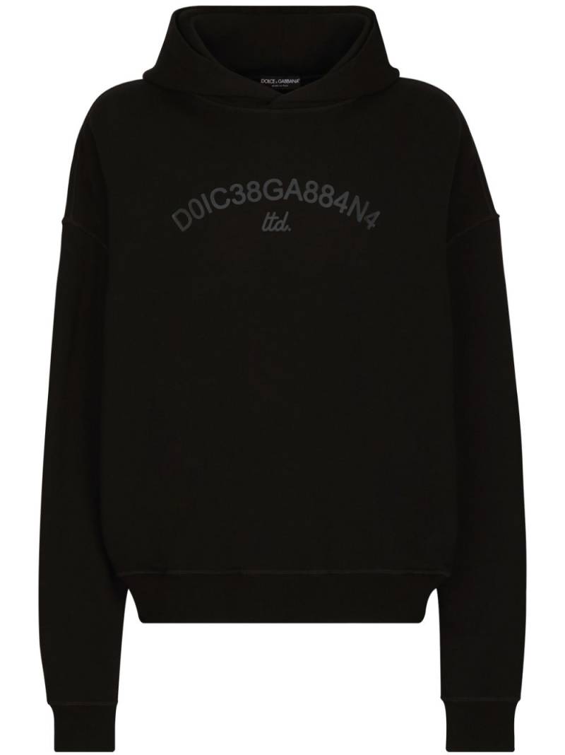 Dolce & Gabbana logo-print cotton hoodie - Black von Dolce & Gabbana