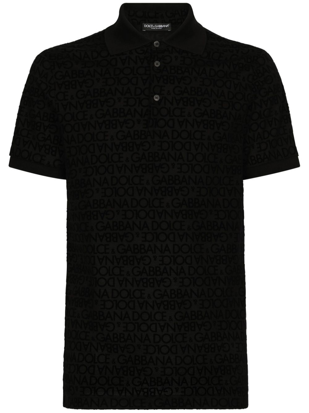 Dolce & Gabbana logo-print cotton polo shirt - Black von Dolce & Gabbana