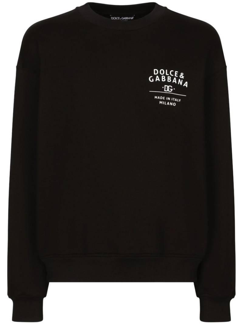 Dolce & Gabbana logo-print cotton sweatshirt - Black von Dolce & Gabbana