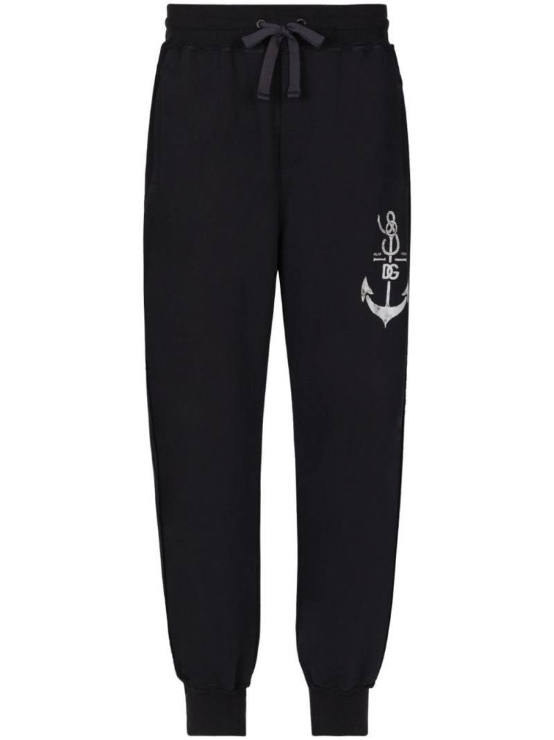 Dolce & Gabbana logo-print cotton track pants - Blue von Dolce & Gabbana