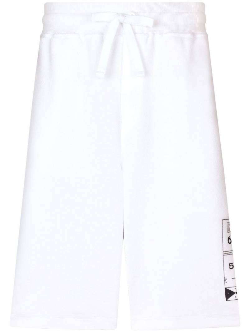 Dolce & Gabbana logo-print cotton track shorts - White von Dolce & Gabbana