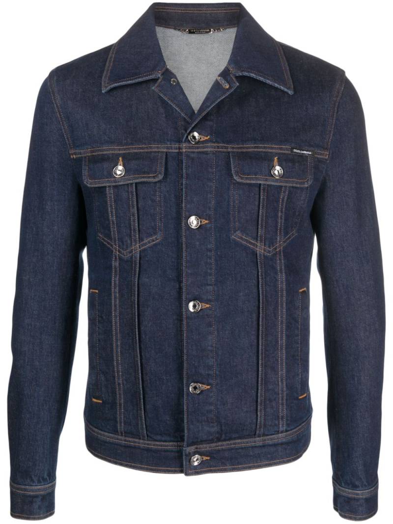 Dolce & Gabbana logo-print denim jacket - Blue von Dolce & Gabbana