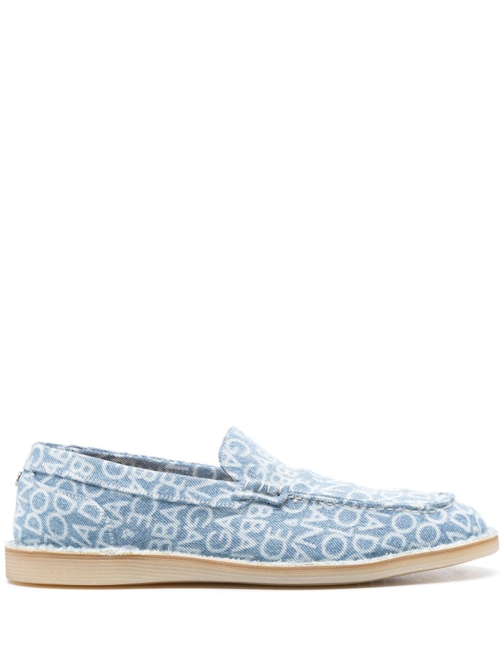 Dolce & Gabbana logo-print denim loafers - Blue von Dolce & Gabbana