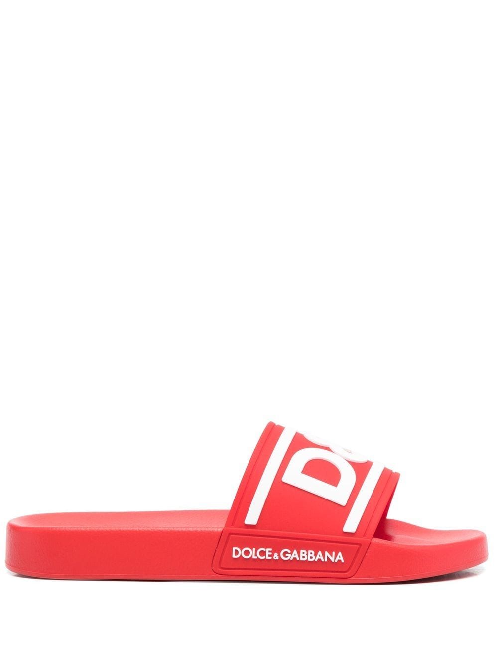 Dolce & Gabbana logo-print detail pool slides - Red von Dolce & Gabbana