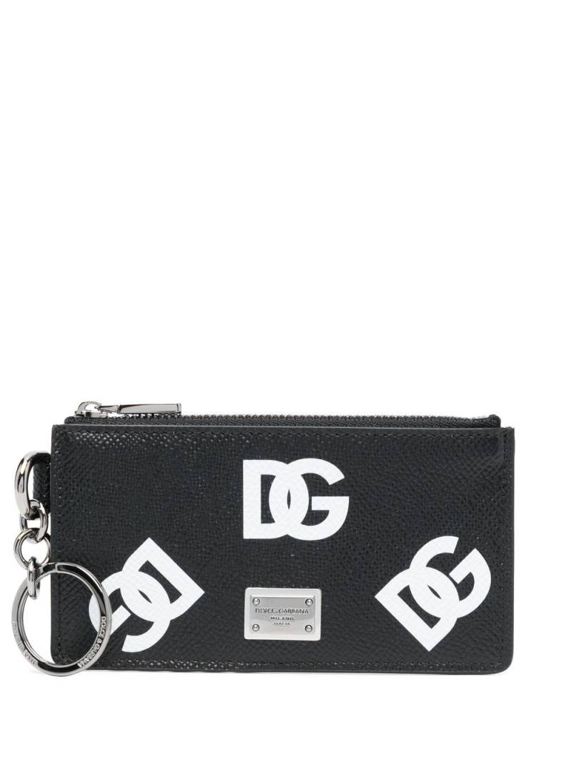 Dolce & Gabbana logo-print leather cardholder - Black von Dolce & Gabbana