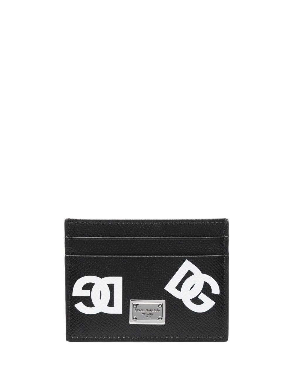 Dolce & Gabbana logo print leather cardholder - Black von Dolce & Gabbana