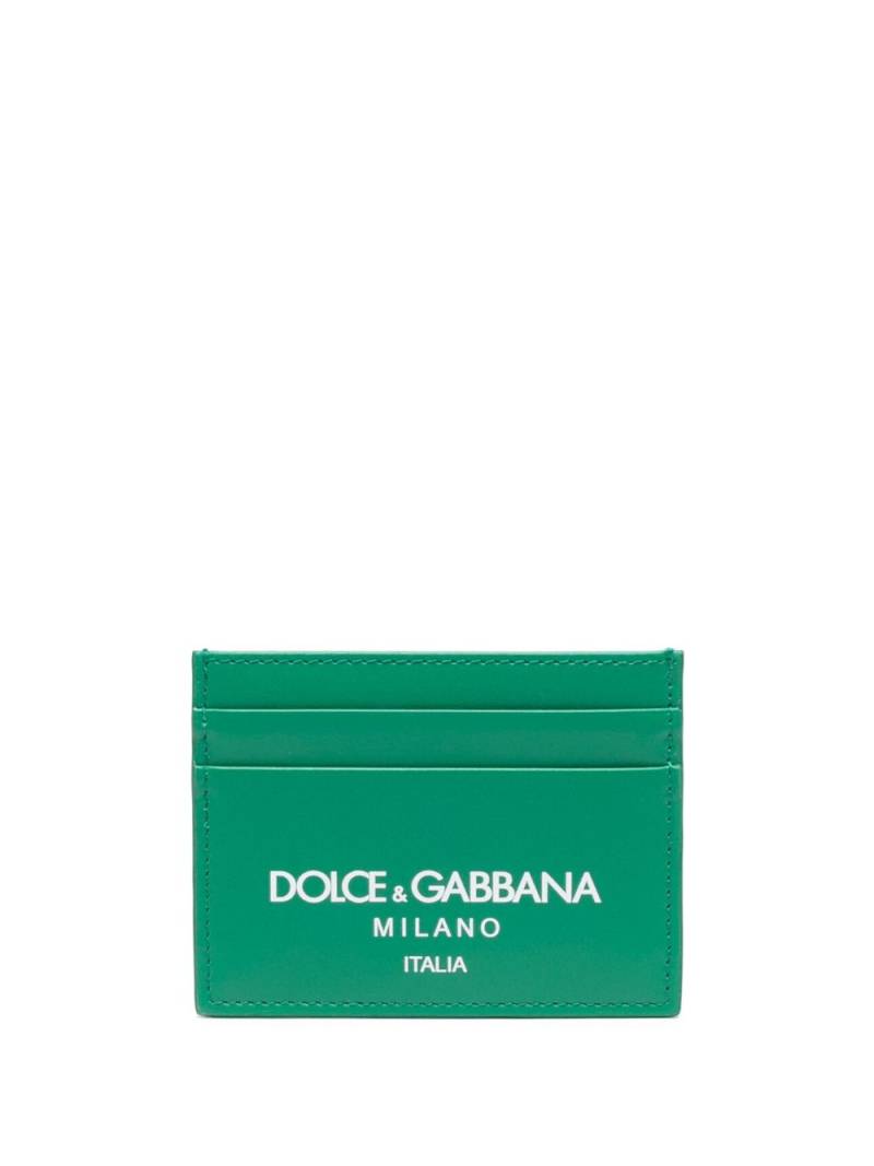 Dolce & Gabbana logo-print leather cardholder - Green von Dolce & Gabbana