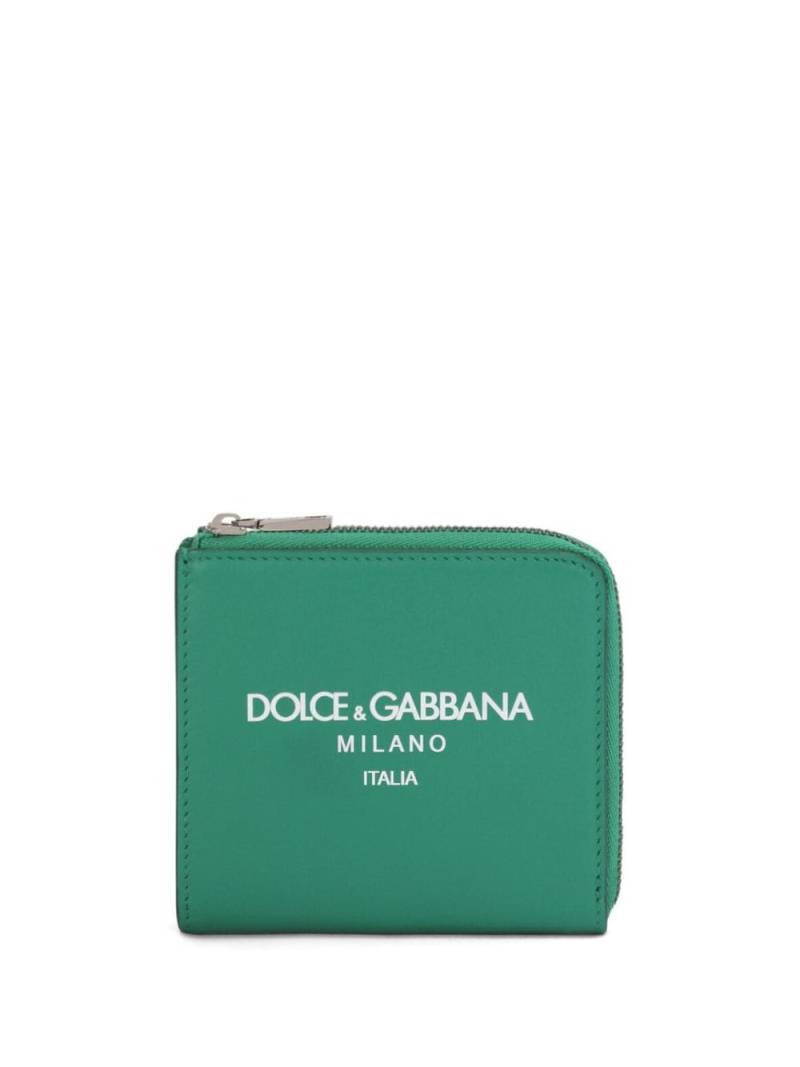 Dolce & Gabbana logo-print leather wallet - Green von Dolce & Gabbana