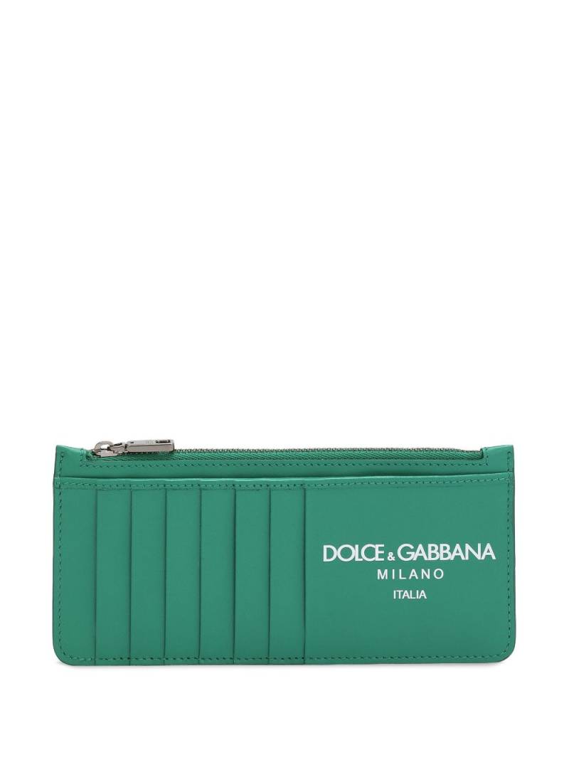 Dolce & Gabbana logo-print leather wallet - Green von Dolce & Gabbana