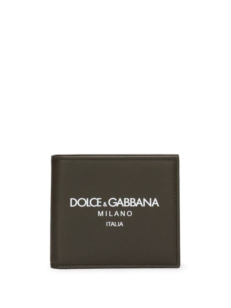 Dolce & Gabbana logo-print leather wallet - Green von Dolce & Gabbana