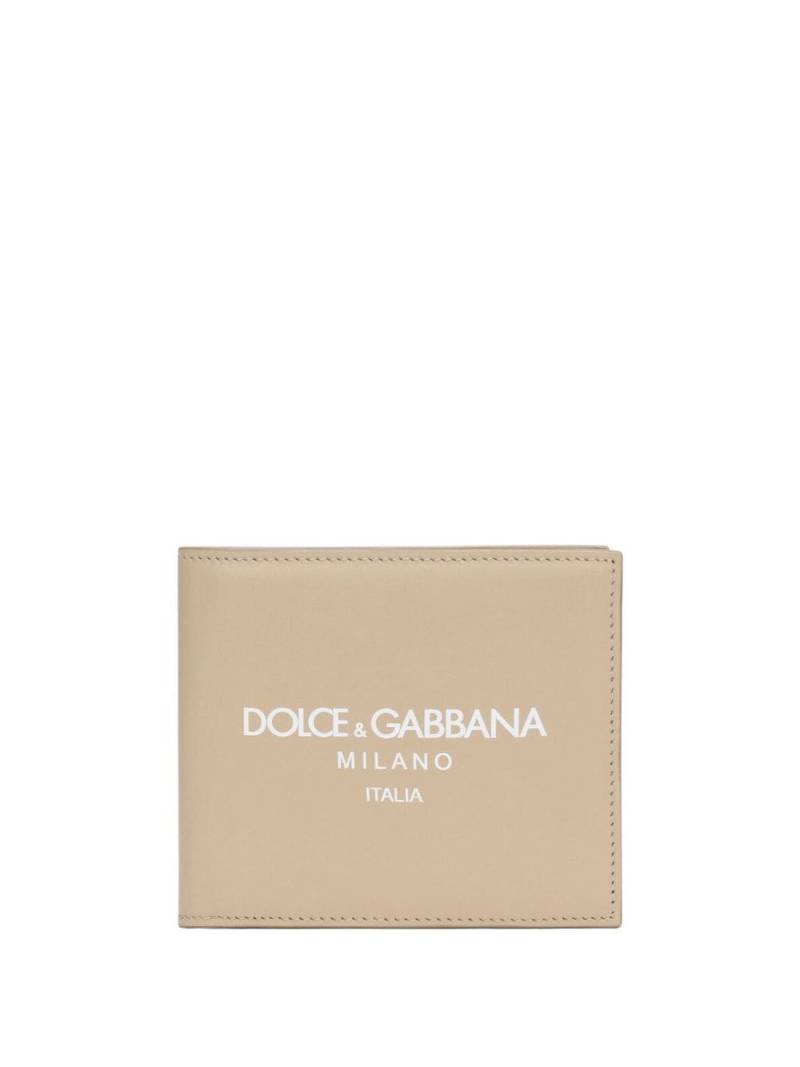 Dolce & Gabbana logo-print leather wallet - Neutrals von Dolce & Gabbana