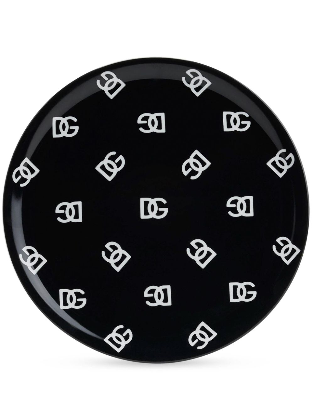 Dolce & Gabbana logo-print pizza plate - Black von Dolce & Gabbana