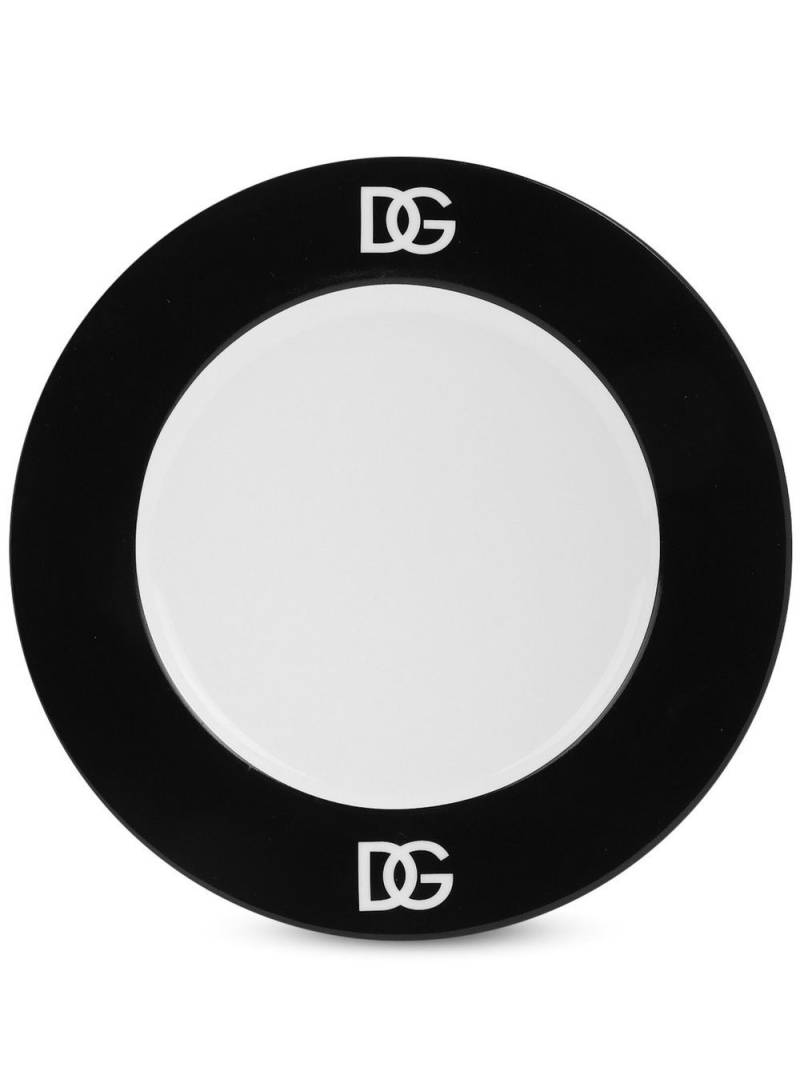 Dolce & Gabbana logo-print porcelain dessert plates (set of 2) - White von Dolce & Gabbana