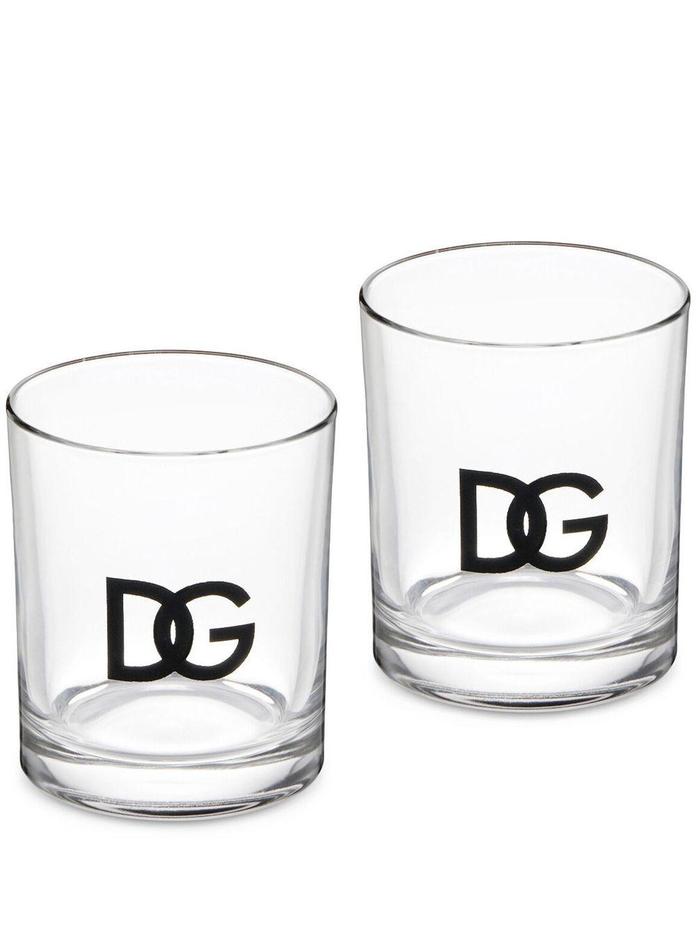 Dolce & Gabbana logo-print set of two drinking glasses - White von Dolce & Gabbana