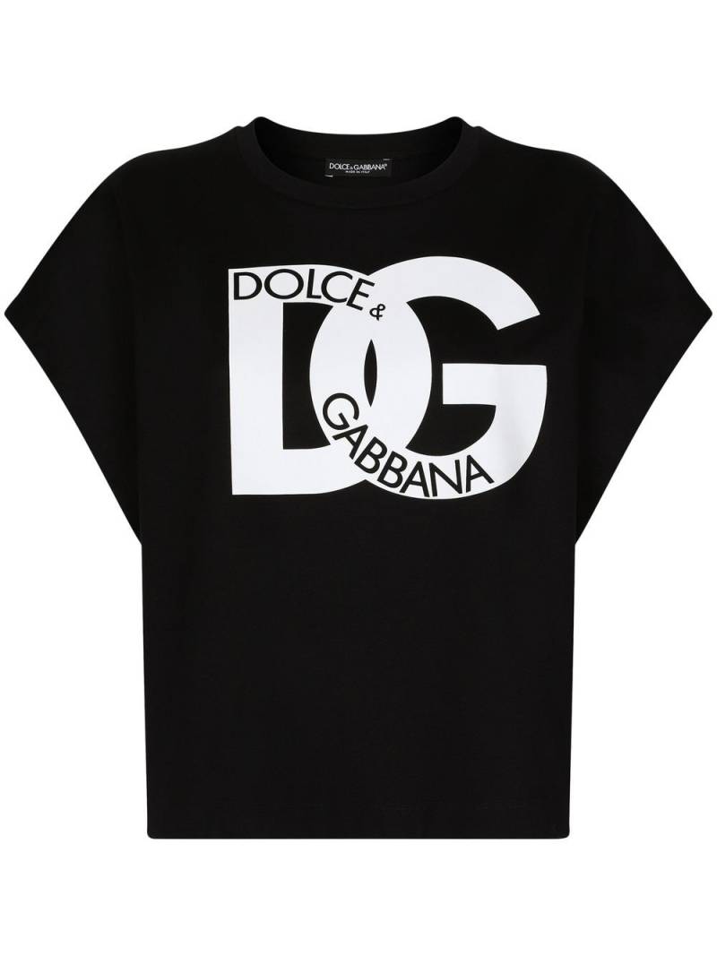 Dolce & Gabbana logo-print cotton T-shirt - Black von Dolce & Gabbana