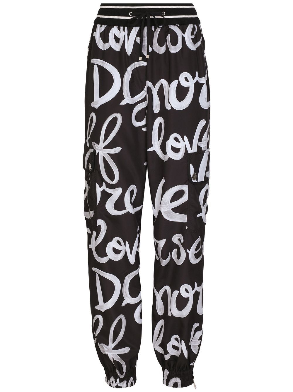 Dolce & Gabbana logo-print straight-leg track pants - Black von Dolce & Gabbana